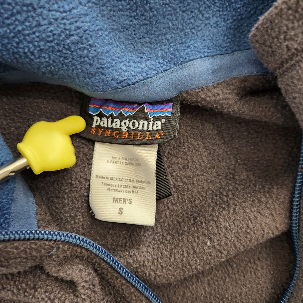 Patagonia Synchilla Fleece Pullover Mens Small Grey Blue Quarter Zip Jacket - Picture 2 of 4